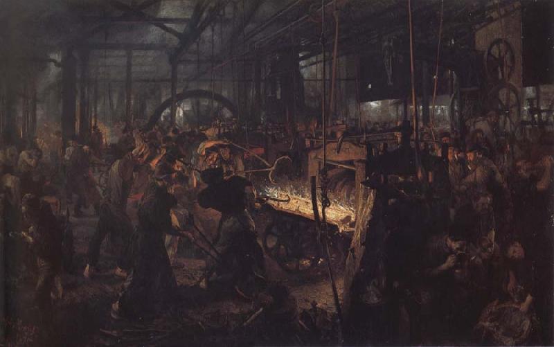 Adolph von Menzel The Iro-Rolling Mill Sweden oil painting art